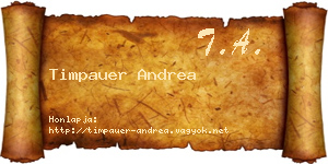 Timpauer Andrea névjegykártya